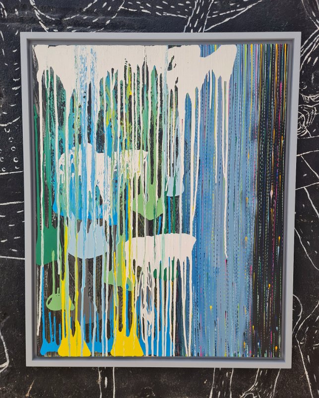 Coloured lines X 2016, 100x80 (+R),  Acryl-Lack auf LW, € 1.300